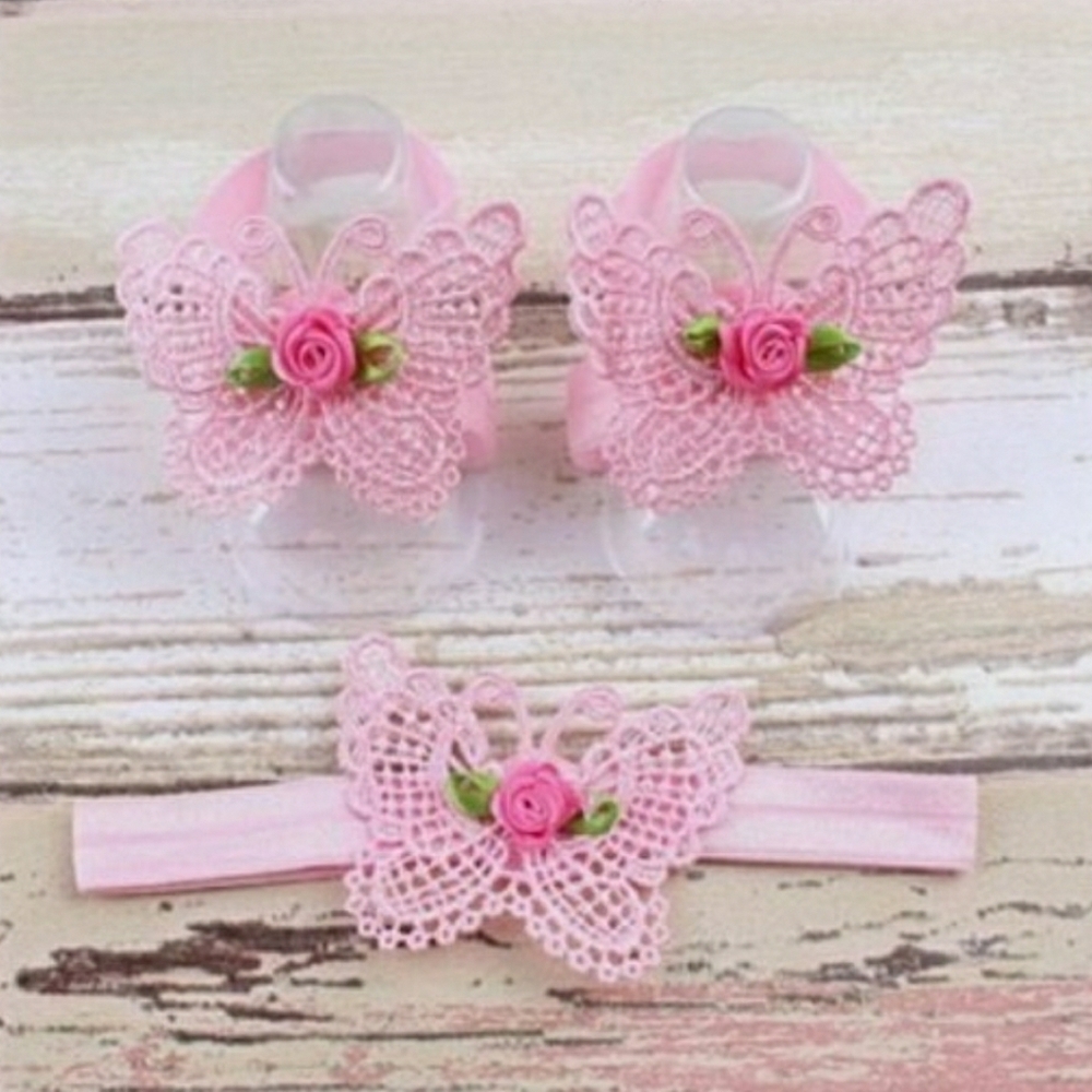Baby barefoot sandals and headband